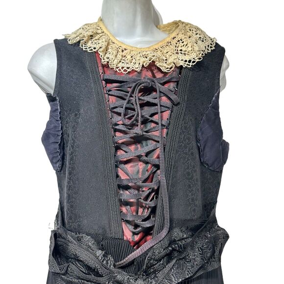 Vintage bayerische staatsoper munchen black lace pleated victorian gothic dress - Picture 8 of 16